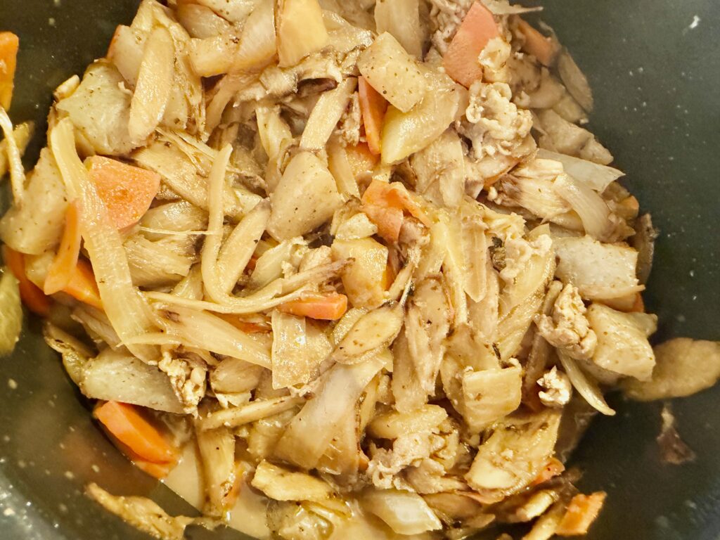 蒸し焼きでくったり火が通った豚肉と野菜