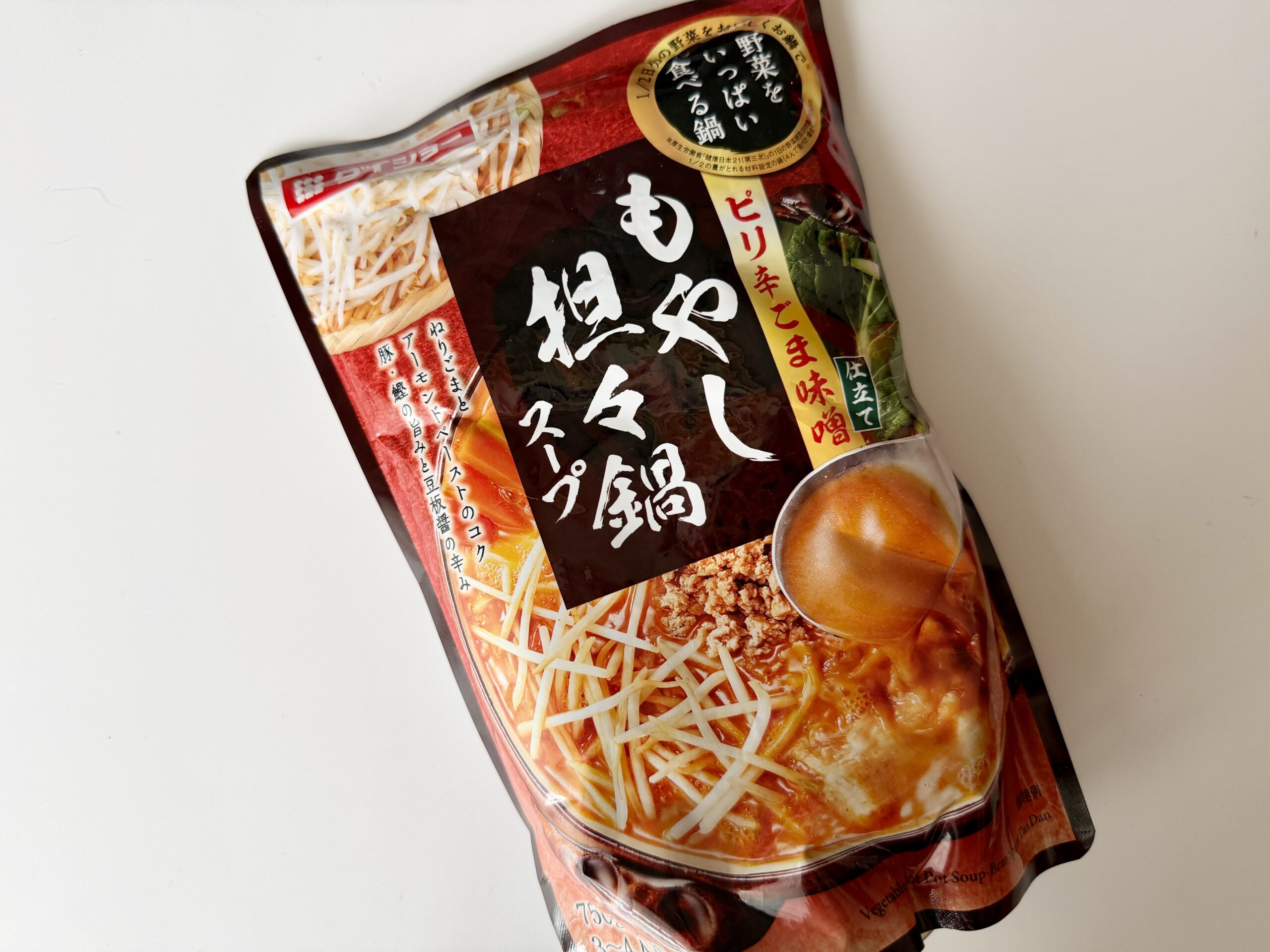 ダイショーもやし担々鍋スープのパッケージ