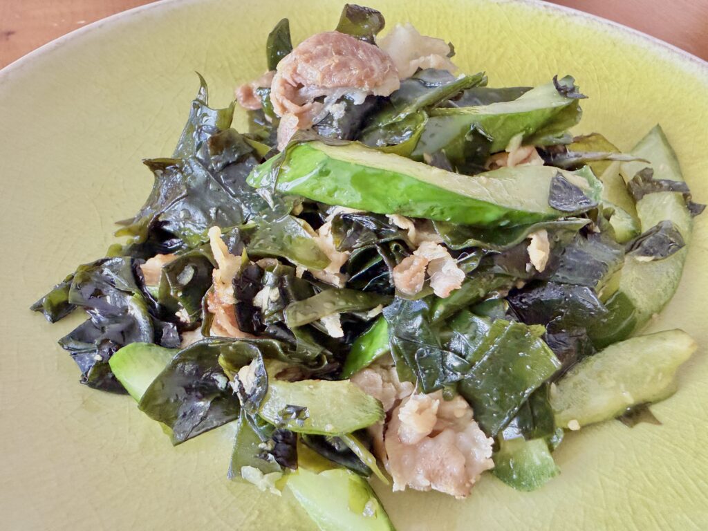 きゅうりとわかめの炒め物 完成