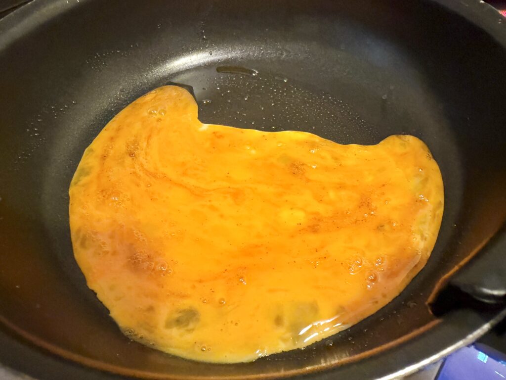 オムライス 卵 焼き始め フライパン 薄焼き