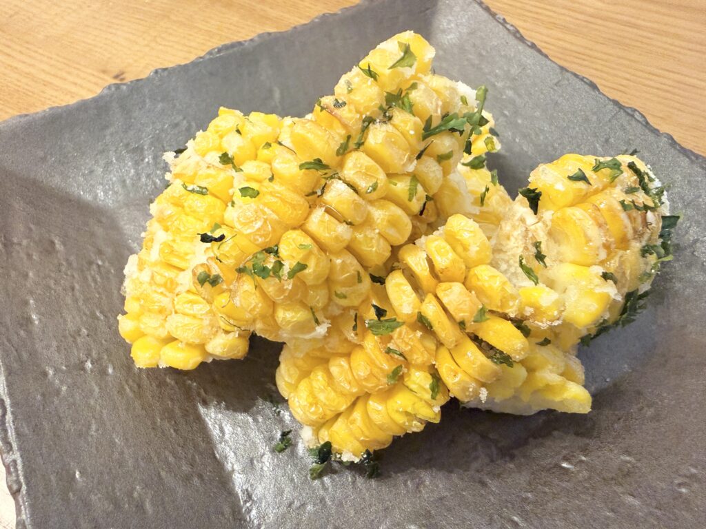 片栗粉で揚げたとうもろこしののり塩揚げ