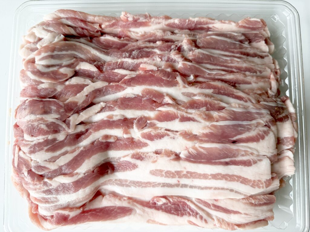 コストコ麦小町豚バラ薄切り1,376gの全量